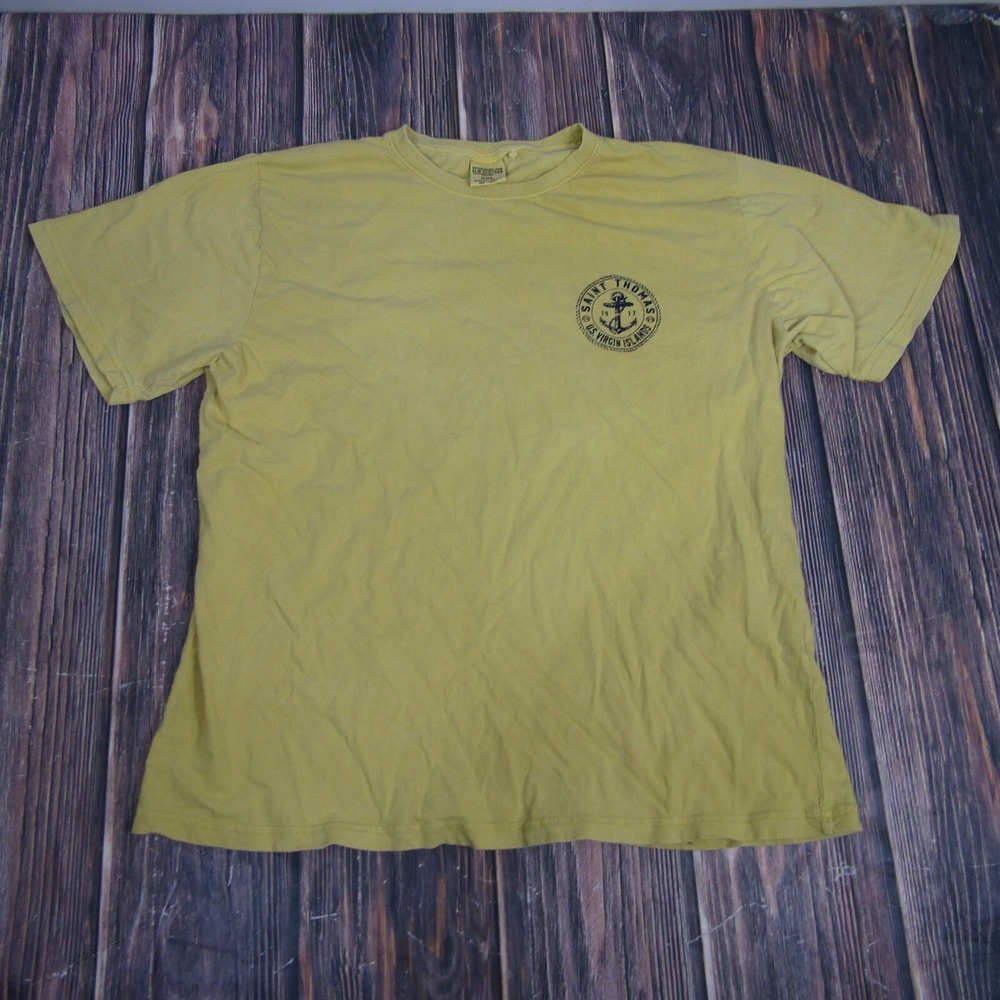 US Vintage Mens 2XL Saint Thomas US Virgin Islands Tee T Shirt Graphic Yellow